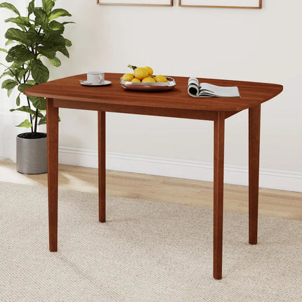 Wooden Dining Table for 2-4 People Kitchen Table with Rubber Wood Legs-Walnut - Walnut - Dining Tables