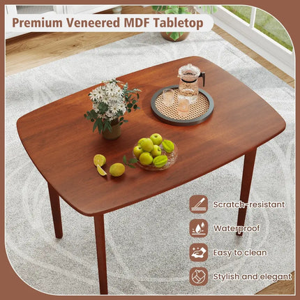 Wooden Dining Table for 2-4 People Kitchen Table with Rubber Wood Legs-Walnut - Walnut - Dining Tables