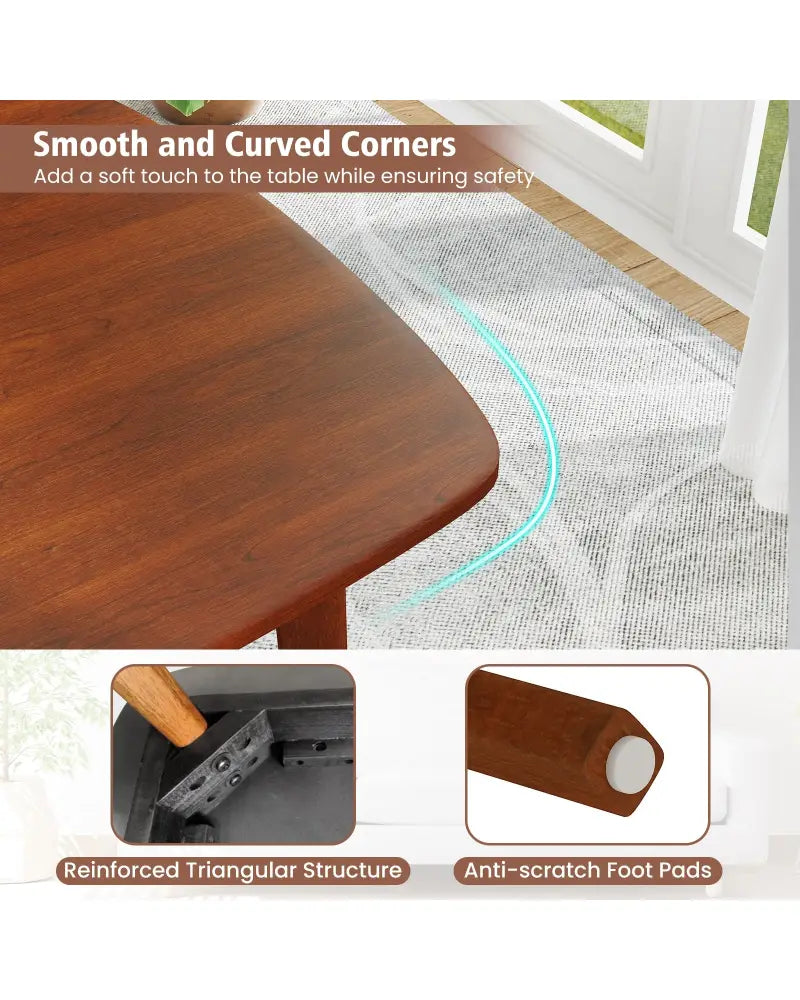 Wooden Dining Table for 2-4 People Kitchen Table with Rubber Wood Legs-Walnut - Walnut - Dining Tables