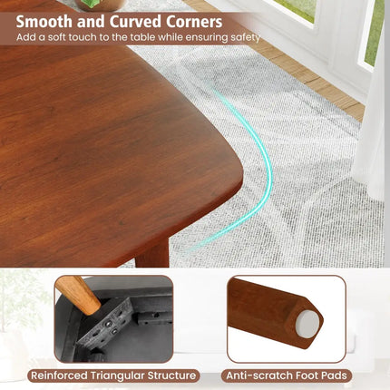 Wooden Dining Table for 2-4 People Kitchen Table with Rubber Wood Legs-Walnut - Walnut - Dining Tables
