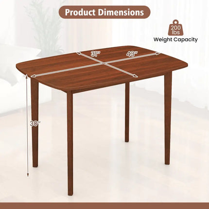 Wooden Dining Table for 2-4 People Kitchen Table with Rubber Wood Legs-Walnut - Walnut - Dining Tables