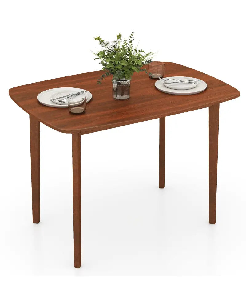 Wooden Dining Table for 2-4 People Kitchen Table with Rubber Wood Legs-Walnut - Walnut - Dining Tables