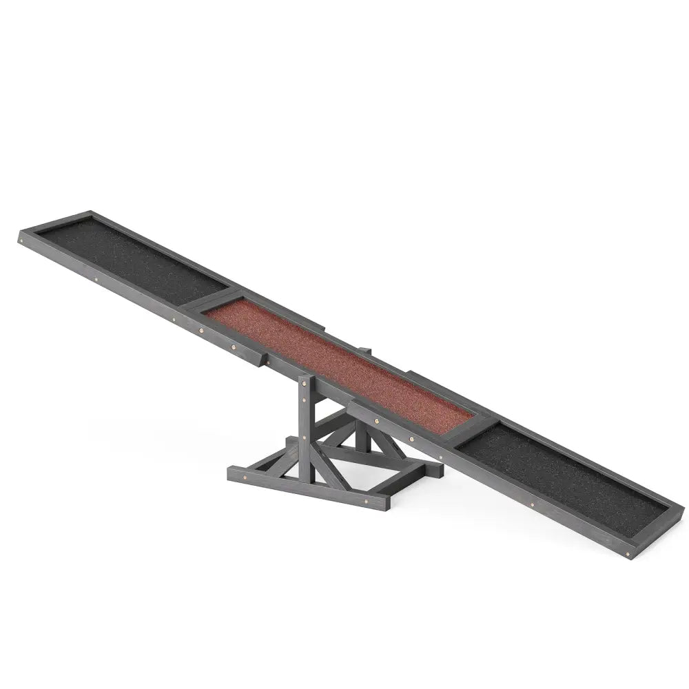 Wooden Dog Agility Seesaw Dog Outdoor Run Game Toy for Obstacle Courses-Gray - Gray - Dog Supplies