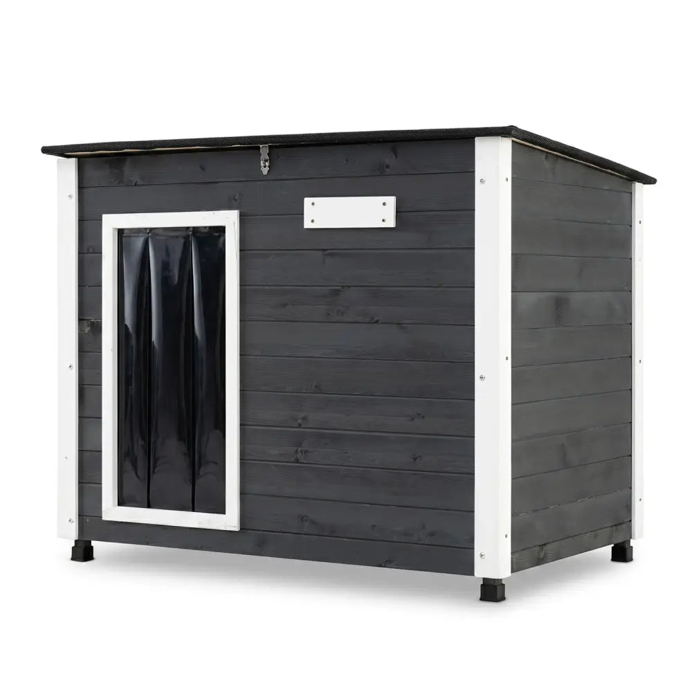 Wooden Dog House Outdoor with Natural Spruce Wood Frame Removable Floor and Openable Asphalt Roof-S - Dog Kennels