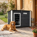 Wooden Dog House Outdoor with Natural Spruce Wood Frame Removable Floor and Openable Asphalt Roof-L - Dog Kennels