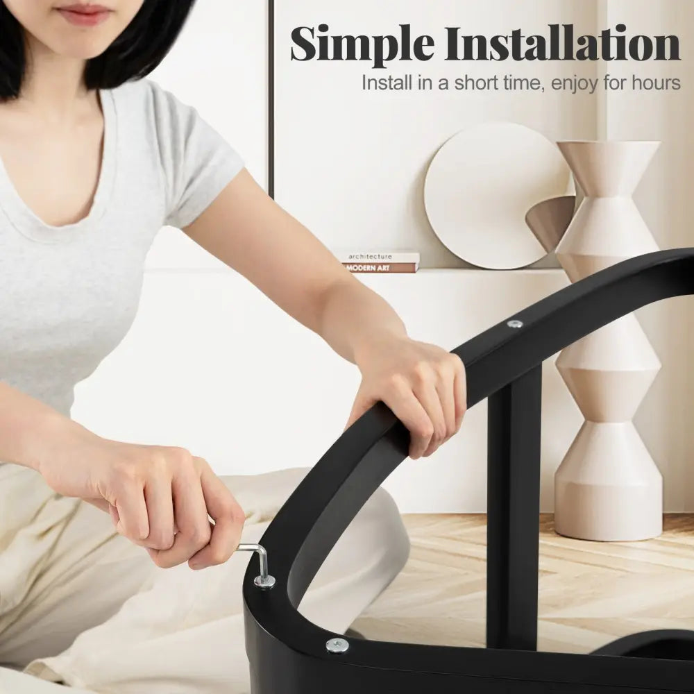 Wooden Ergonomic Rocking Kneeling Chair with Padded Cushion-Grey - Gray - Kneeling Chairs