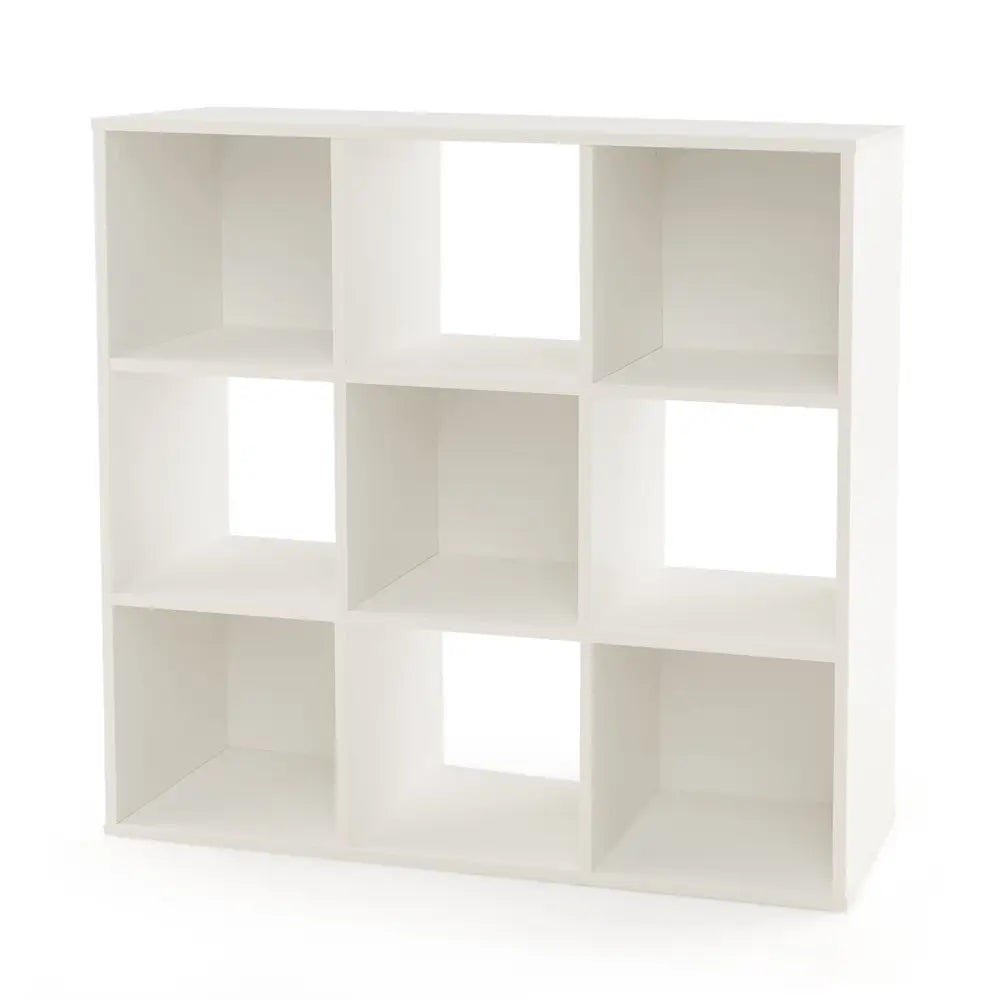 Wooden Kids Bookcase with Storage Cubbies and Anti-toppling Devices-White - White - Kids Storage