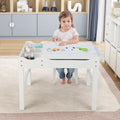 Wooden Kids Multi Activity Play Table with Storage Paper Roll-White - White - Kids Table & Chair Sets