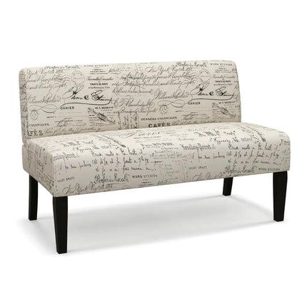 Wooden Leg Armless Loveseat Sofa for Living Room-White - White - Sofas & Loveseats