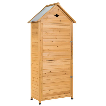 Wooden Outdoor Lockable Garden Tool Storage - Natural - Sheds & Outdoor Storage