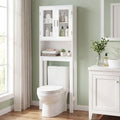 Wooden over the toilet Storage Cabinet with Tower Rack - White - Over the Toilet Storage