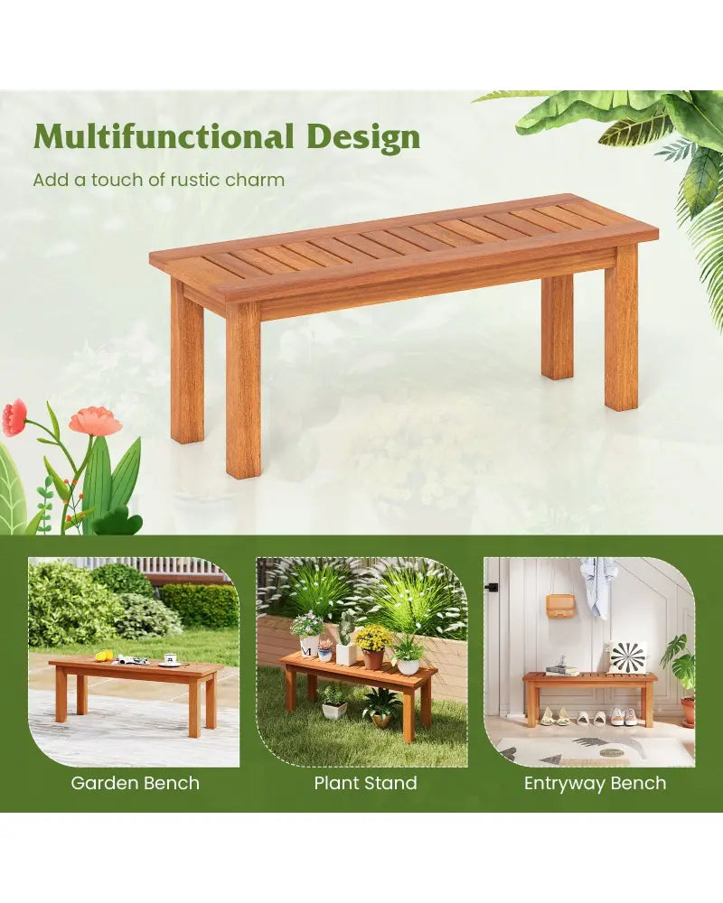 Wooden Plant Stand Outdoor Indoor Solid Wood Flower Pot Holder Display Shelf-S - Brown - Plant Stands