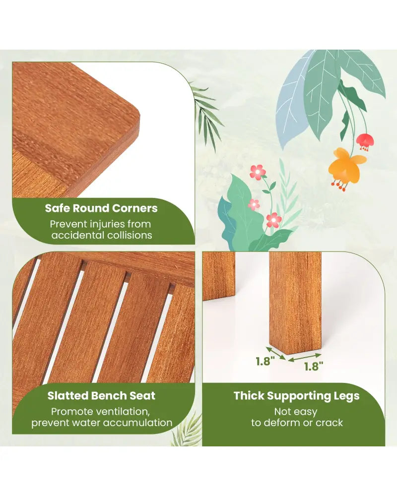 Wooden Plant Stand Outdoor Indoor Solid Wood Flower Pot Holder Display Shelf-S - Brown - Plant Stands
