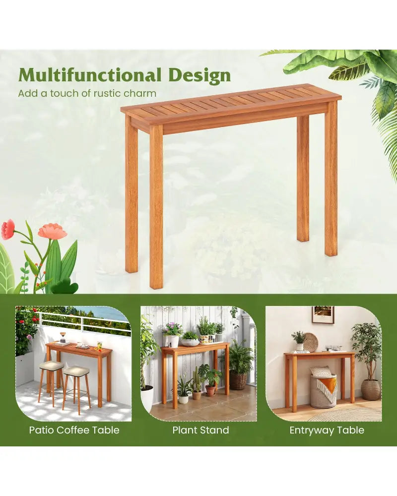 Wooden Plant Stand Outdoor Indoor Solid Wood Flower Pot Holder Display Shelf-M - Brown - Plant Stands