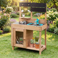Wooden Play Pretend Kitchen with Stoves Storage Cabinet and Shelf - Play Kitchen Sets