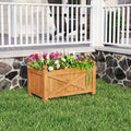 Wooden Raised Garden Bed Drainage Holes for Patio Garden-S - Natural - Raised Garden Beds