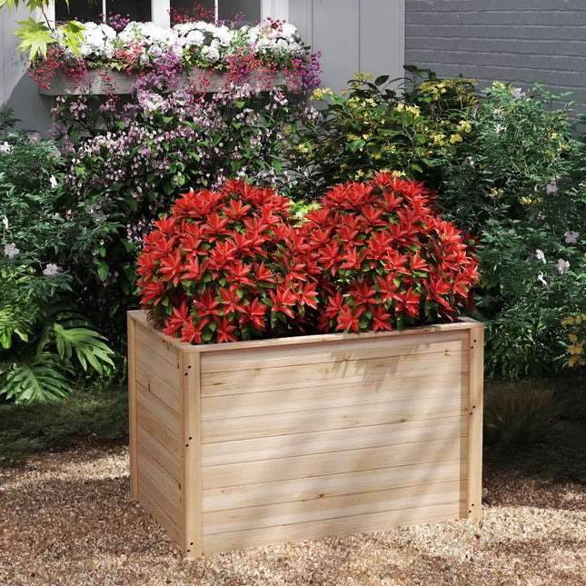 Wooden Raised Garden Bed Elevated Planter Box with Open-Ended Base - Raised Garden Beds