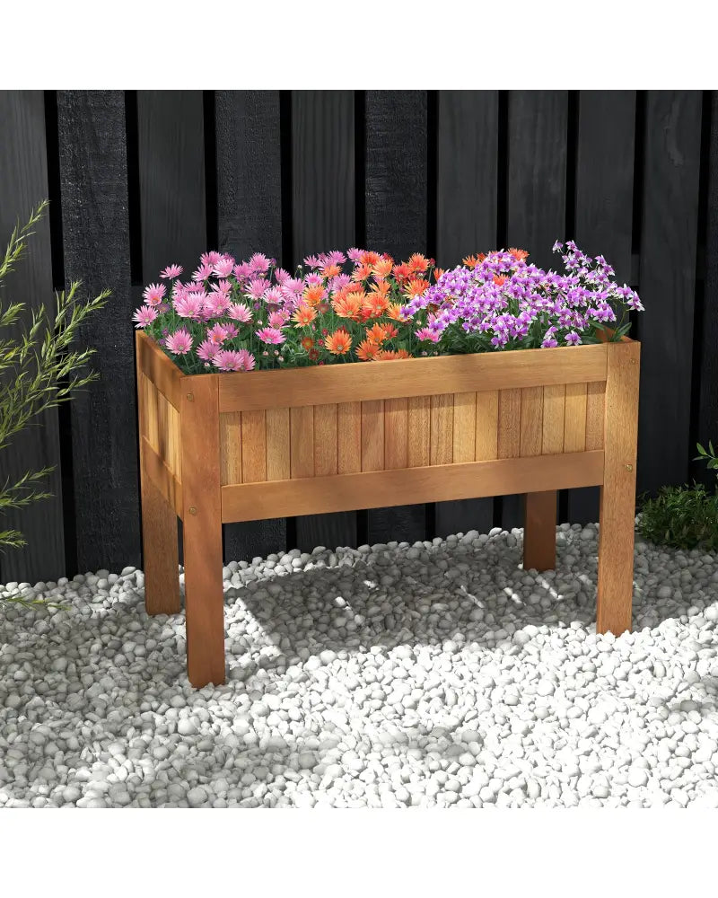 Wooden Raised Garden Bed Solid Wood Elevated Planter Box with Legs - Natural - Raised Garden Beds