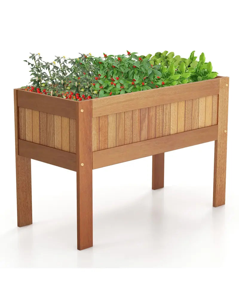 Wooden Raised Garden Bed Solid Wood Elevated Planter Box with Legs - Natural - Raised Garden Beds
