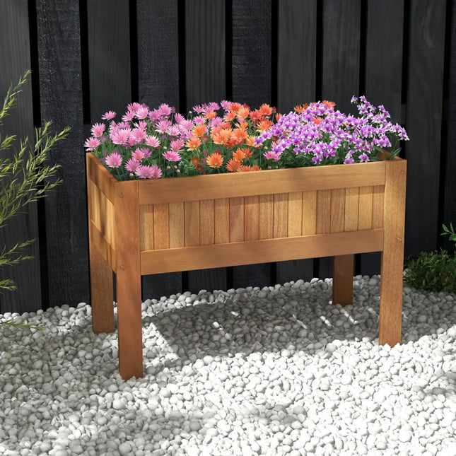 Wooden Raised Garden Bed Solid Wood Elevated Planter Box with Legs - Natural - Raised Garden Beds