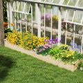 Wooden Raised Garden Bed with 2 Planter Boxes and Dividers-Natural - Natural - Raised Garden Beds