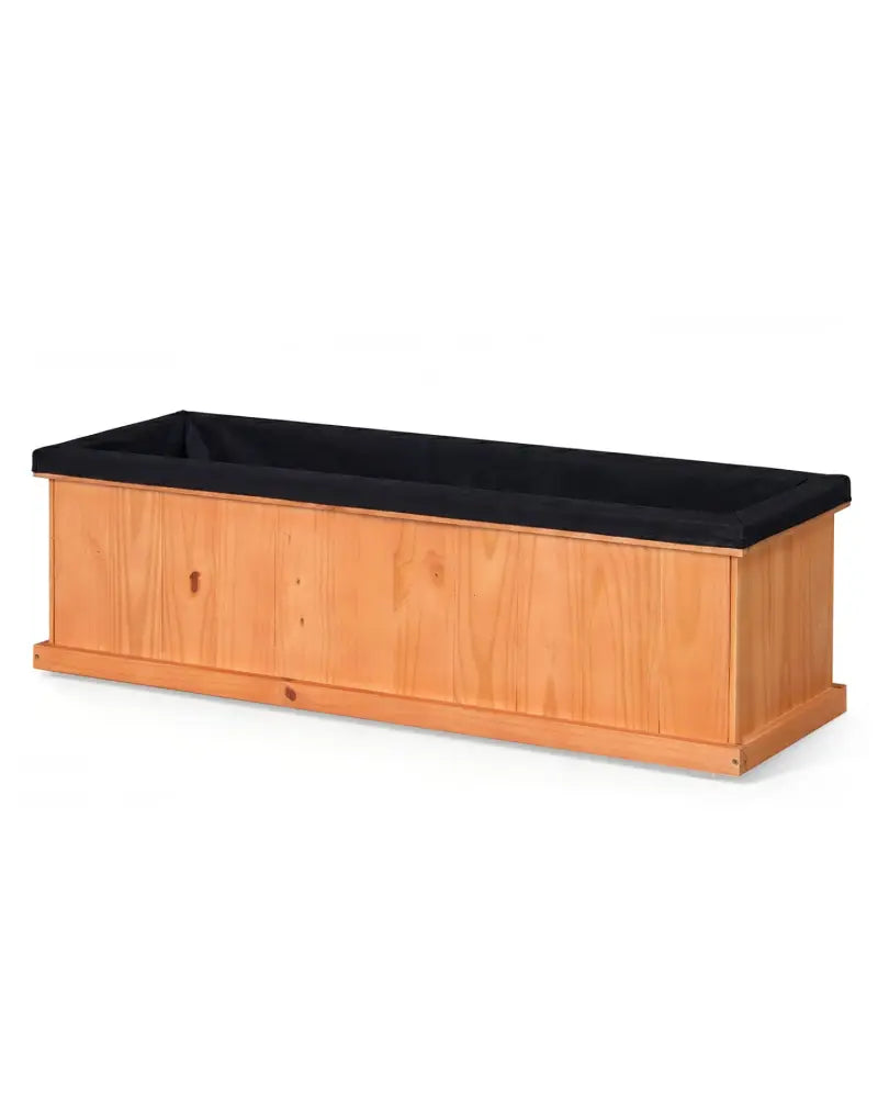 Wooden Raised Garden Bed with Drainage Holes and Liner Solid Fir Wood Planter Box-XL - Raised Garden Beds