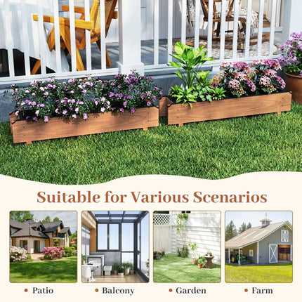 Wooden Raised Garden Bed with Drainage Holes for Vegetable Flower Herb Succulent - Raised Garden Beds