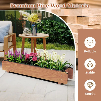Wooden Raised Garden Bed with Drainage Holes for Vegetable Flower Herb Succulent - Raised Garden Beds