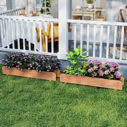 Wooden Raised Garden Bed with Drainage Holes for Vegetable Flower Herb Succulent - Raised Garden Beds