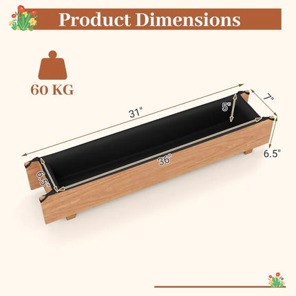 Wooden Raised Garden Bed with Drainage Holes for Vegetable Flower Herb Succulent - Raised Garden Beds