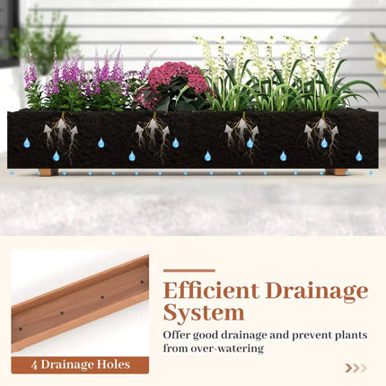 Wooden Raised Garden Bed with Drainage Holes for Vegetable Flower Herb Succulent - Raised Garden Beds