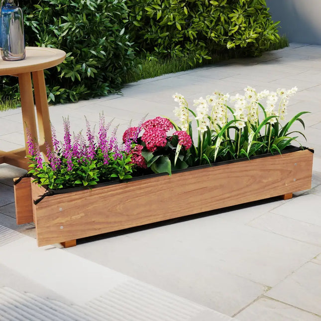 Wooden Raised Garden Bed with Drainage Holes for Vegetable Flower Herb Succulent - Raised Garden Beds