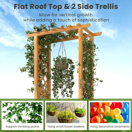 Wooden Raised Garden Bed with Lattice Trellis and Hanging Roof-Orange - Orange - Raised Garden Beds