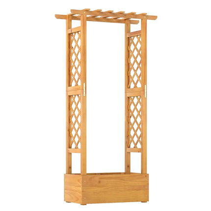 Wooden Raised Garden Bed with Lattice Trellis and Hanging Roof-Orange - Orange - Raised Garden Beds