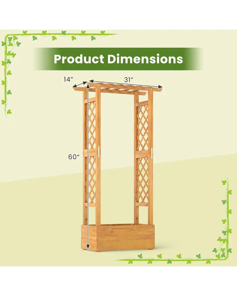 Wooden Raised Garden Bed with Lattice Trellis and Hanging Roof-Orange - Orange - Raised Garden Beds
