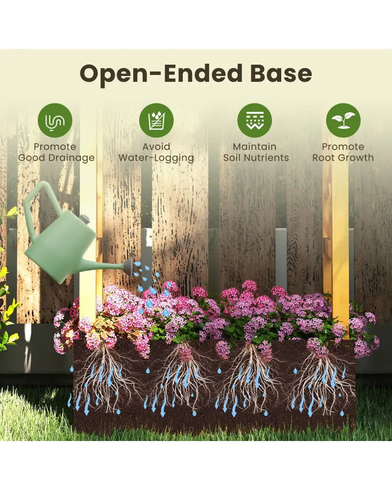 Wooden Raised Garden Bed with Lattice Trellis and Hanging Roof-Orange - Orange - Raised Garden Beds