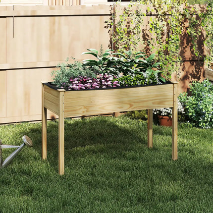 Wooden Raised Vegetable Garden Bed Elevated Grow Vegetable Planter-Natural - Natural - Raised Garden Beds