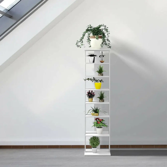 Wooden Shoes Storage Stand 7 Tiers Shoe Rack Organizer Multi-shoe Rack Shoebox-White - White - Shoe Racks & Storage