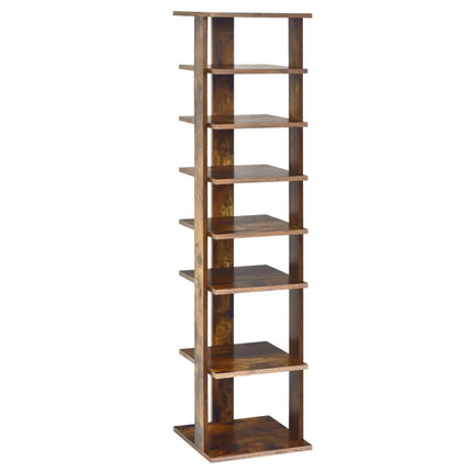 Wooden Shoes Storage Stand 7 Tiers Shoe Rack Organizer Multi-shoe Rack Shoebox-Rustic Brown - Rustic Brown - Shoe Racks