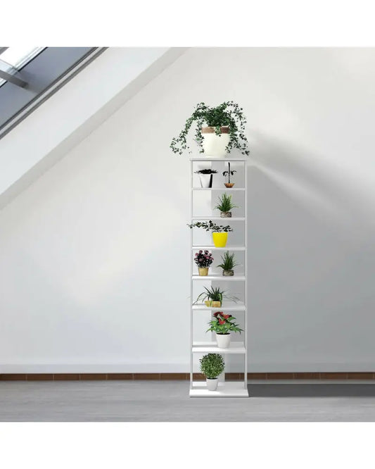 Wooden Shoes Storage Stand 7 Tiers Shoe Rack Organizer Multi-shoe Rack Shoebox-White - White - Shoe Racks & Storage