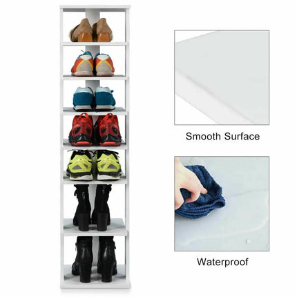 Wooden Shoes Storage Stand 7 Tiers Shoe Rack Organizer Multi-shoe Rack Shoebox-White - White - Shoe Racks & Storage