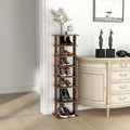 Wooden Shoes Storage Stand 7 Tiers Shoe Rack Organizer Multi-shoe Rack Shoebox-Rustic Brown - Rustic Brown - Shoe Racks