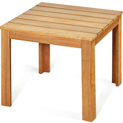 Wooden Square Patio Coffee Bistro Table-Natural - Natural - Patio Coffee Tables