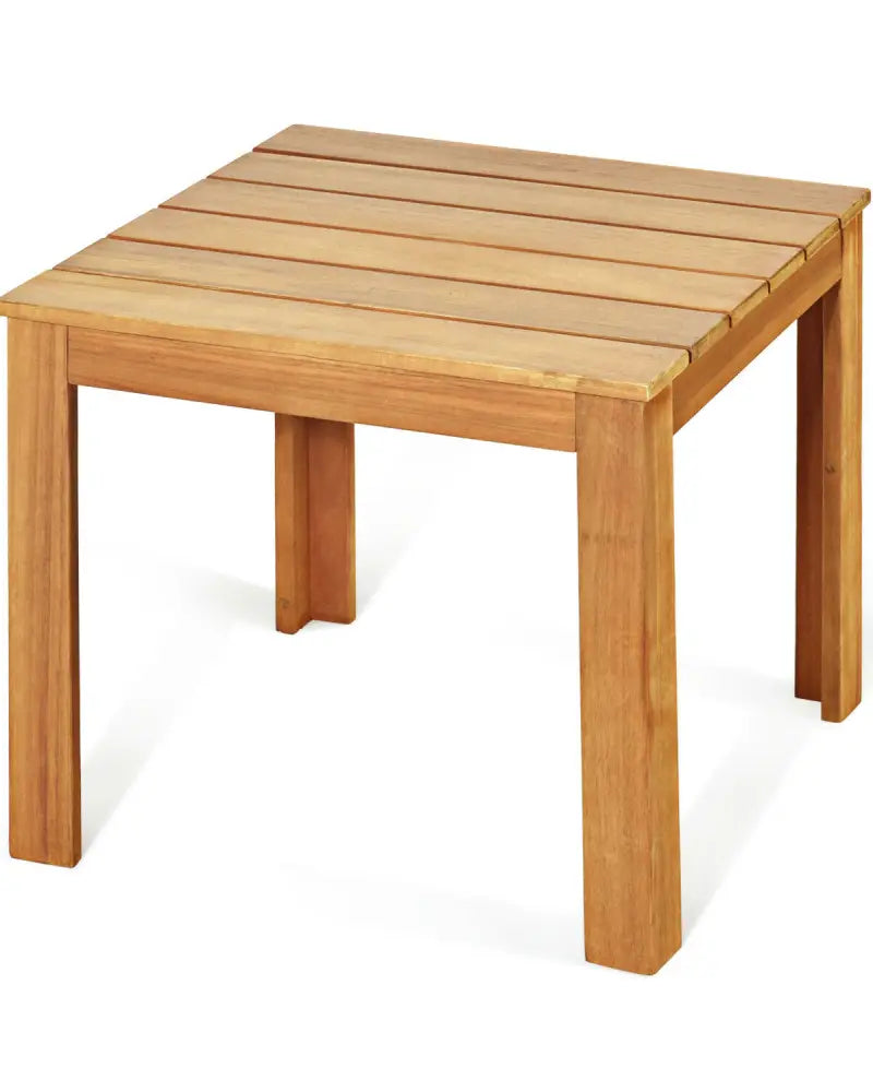 Wooden Square Patio Coffee Bistro Table-Natural - Natural - Patio Coffee Tables