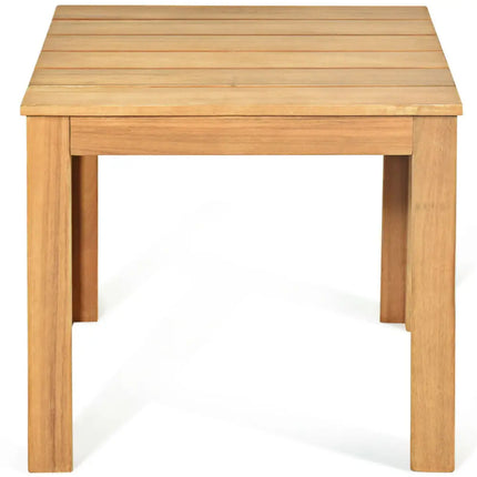 Wooden Square Patio Coffee Bistro Table-Natural - Natural - Patio Coffee Tables