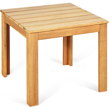 Wooden Square Patio Coffee Bistro Table-Natural - Natural - Patio Coffee Tables