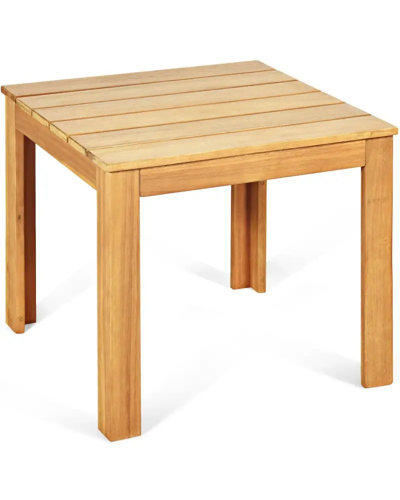 Wooden Square Patio Coffee Bistro Table-Natural - Natural - Patio Coffee Tables