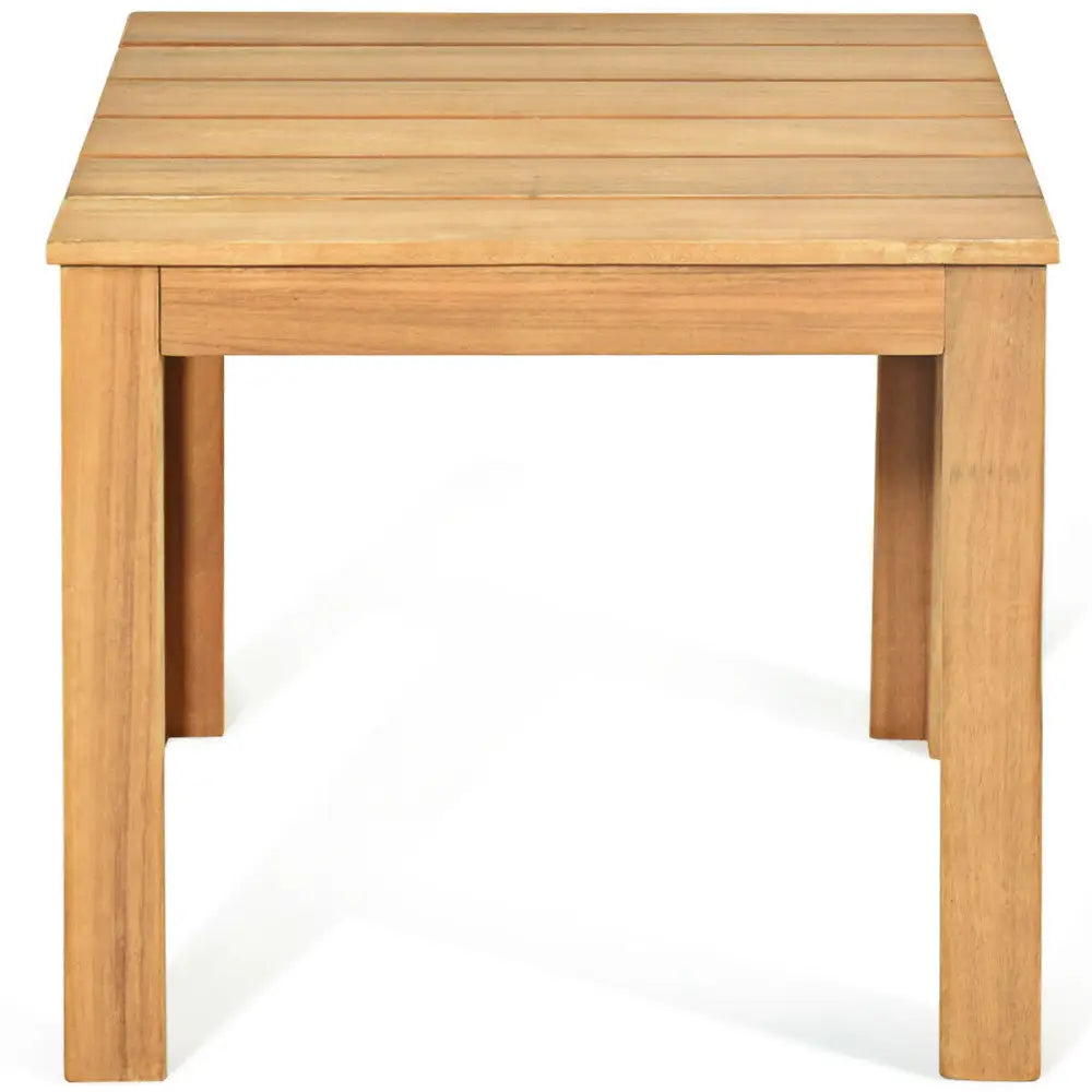 Wooden Square Patio Coffee Bistro Table-Natural - Natural - Patio Coffee Tables