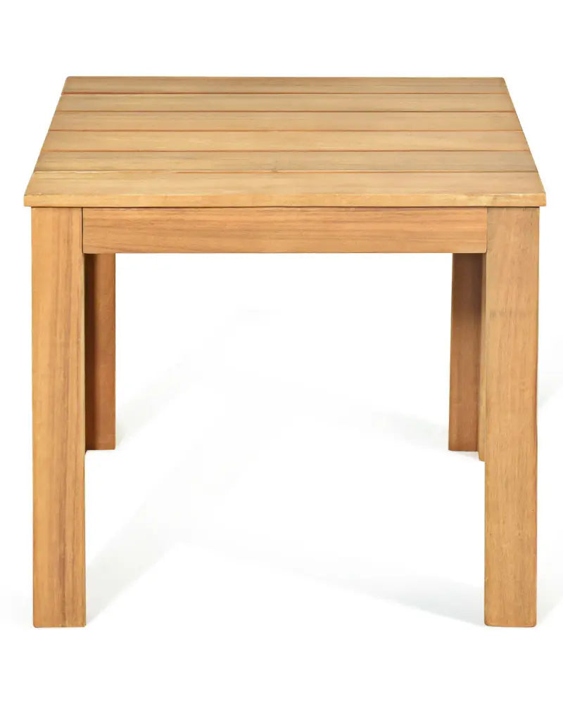 Wooden Square Patio Coffee Bistro Table-Natural - Natural - Patio Coffee Tables