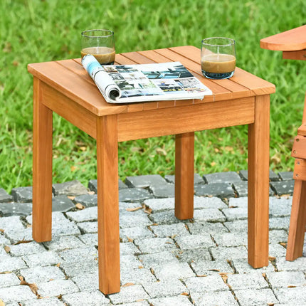 Wooden Square Patio Coffee Bistro Table-Natural - Natural - Patio Coffee Tables